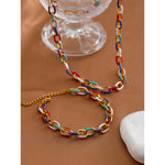 Load image into Gallery viewer, Rainbow Necklace Bracelet Set