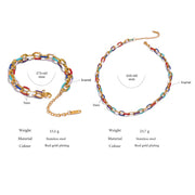 Rainbow Necklace Bracelet Set