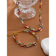 Rainbow Necklace Bracelet Set