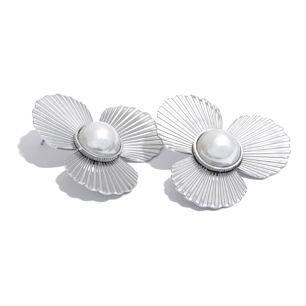 Three-Petal Stud Earrings