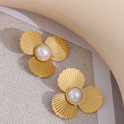 Three-Petal Stud Earrings