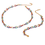 Load image into Gallery viewer, Rainbow Necklace Bracelet Set

