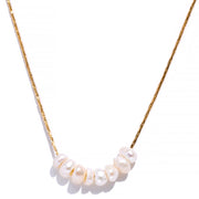 Lustrous Pearl Charm Necklace